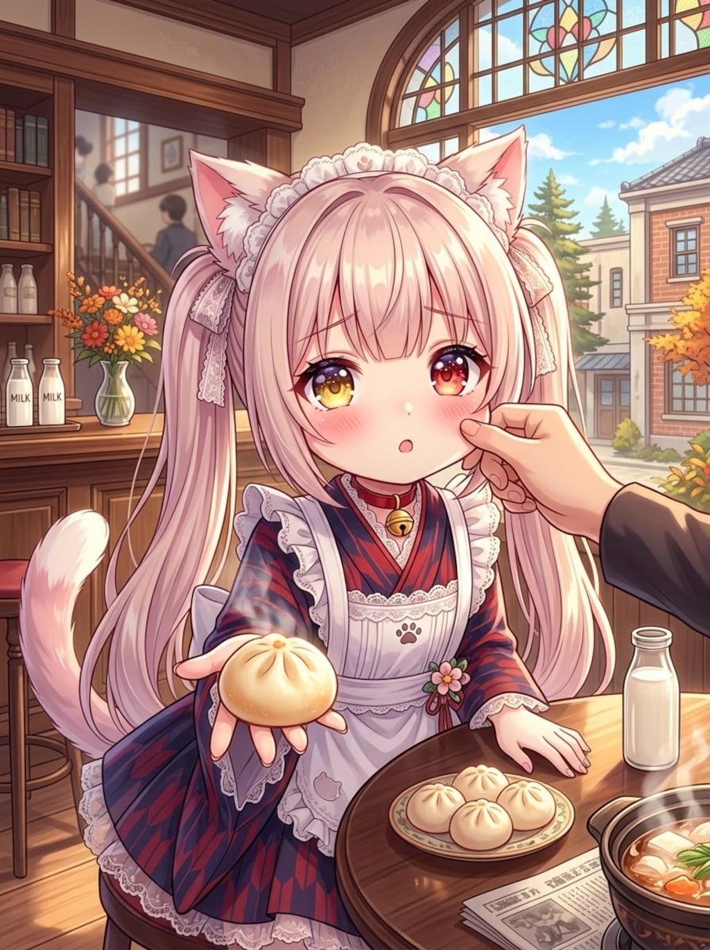 ご主人ひゃま、ピザまんはそっちじゃにゃいにゃ🐾
