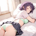 ベッドで寝てる少女 2枚目