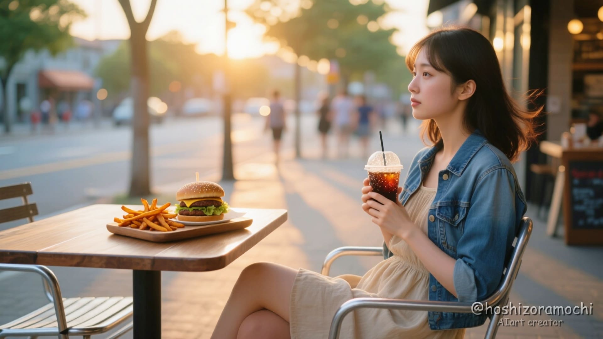 テラス席でのひとり時間 | の人気AIイラスト・グラビア