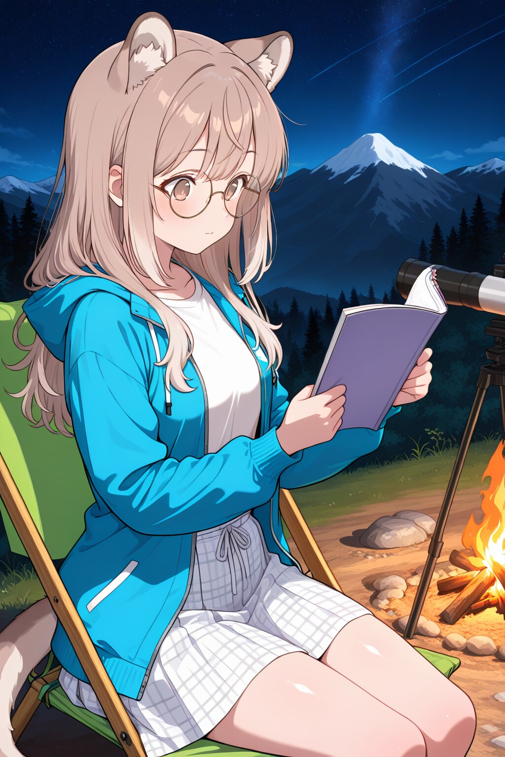 Puma girl studying the stars | の人気AIイラスト・グラビア