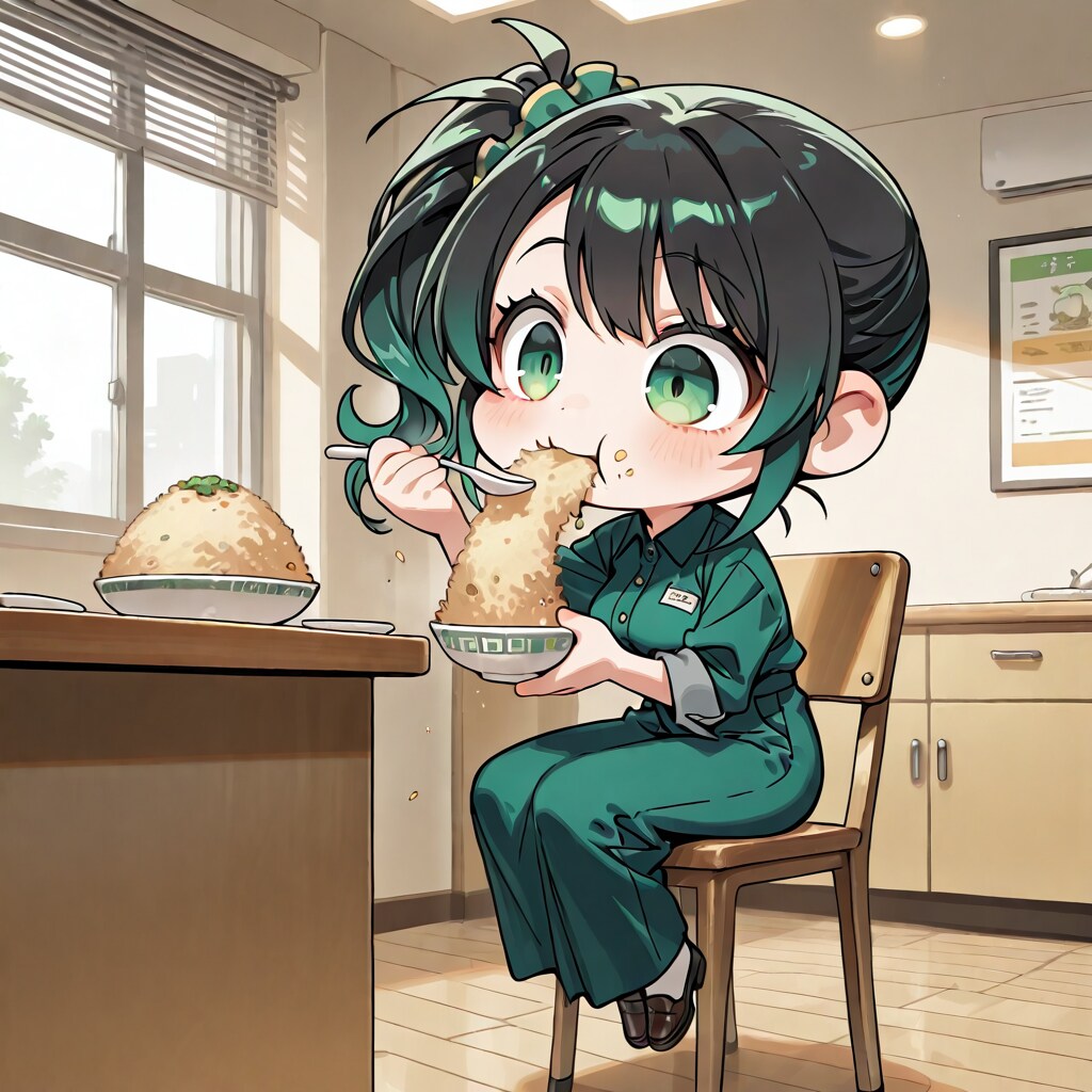 チャーハンを食べる幸乃ちゃん
