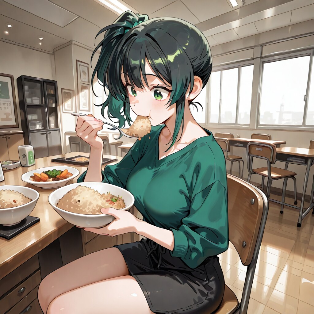 チャーハンを食べる幸乃ちゃん