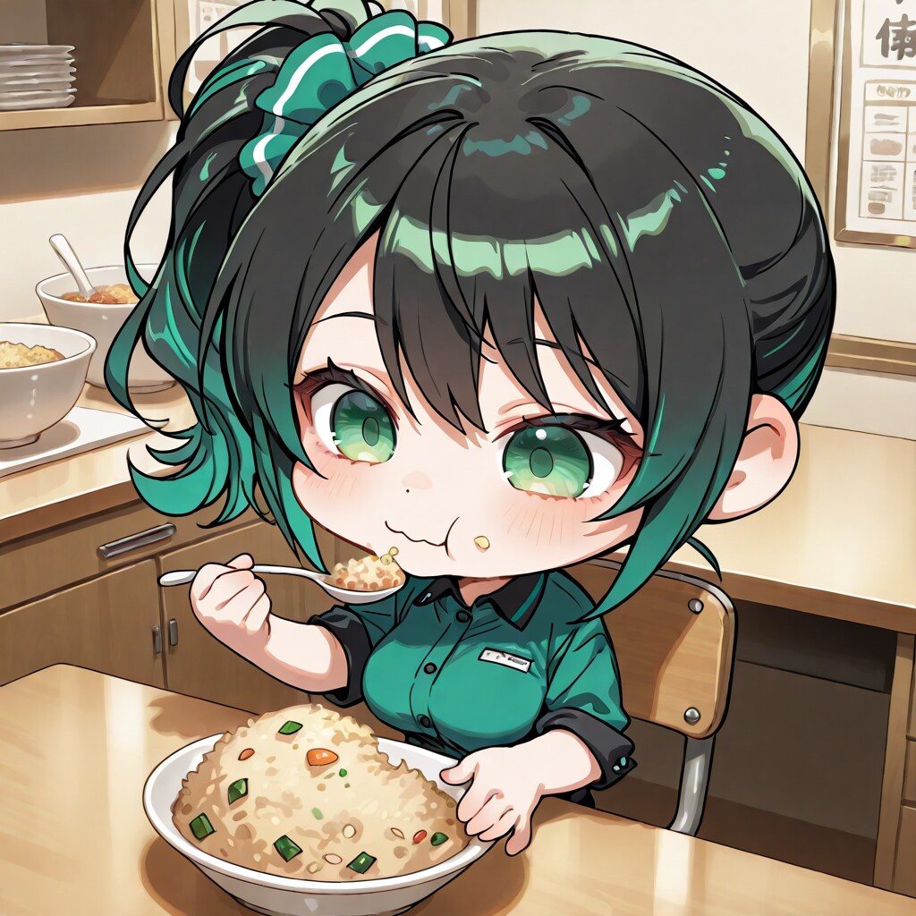 チャーハンを食べる幸乃ちゃん