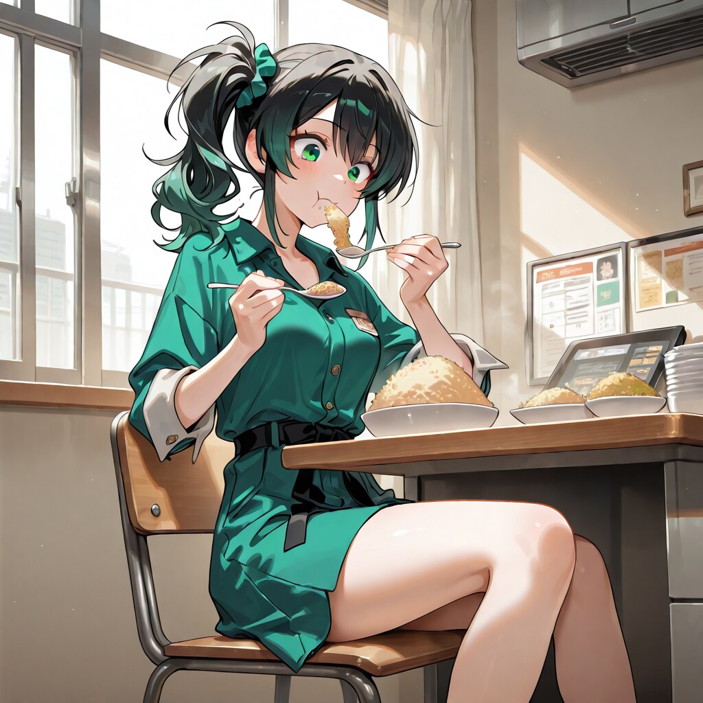 チャーハンを食べる幸乃ちゃん
