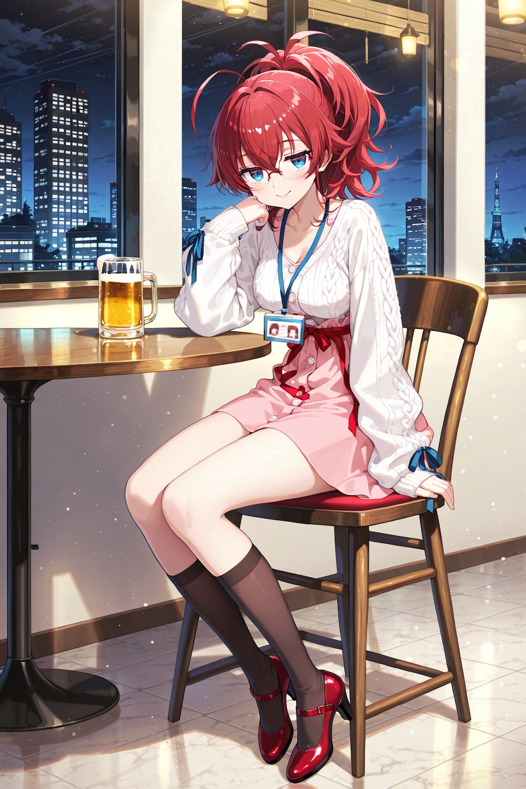 金曜日、春コーデのジト目先生の帰り道。