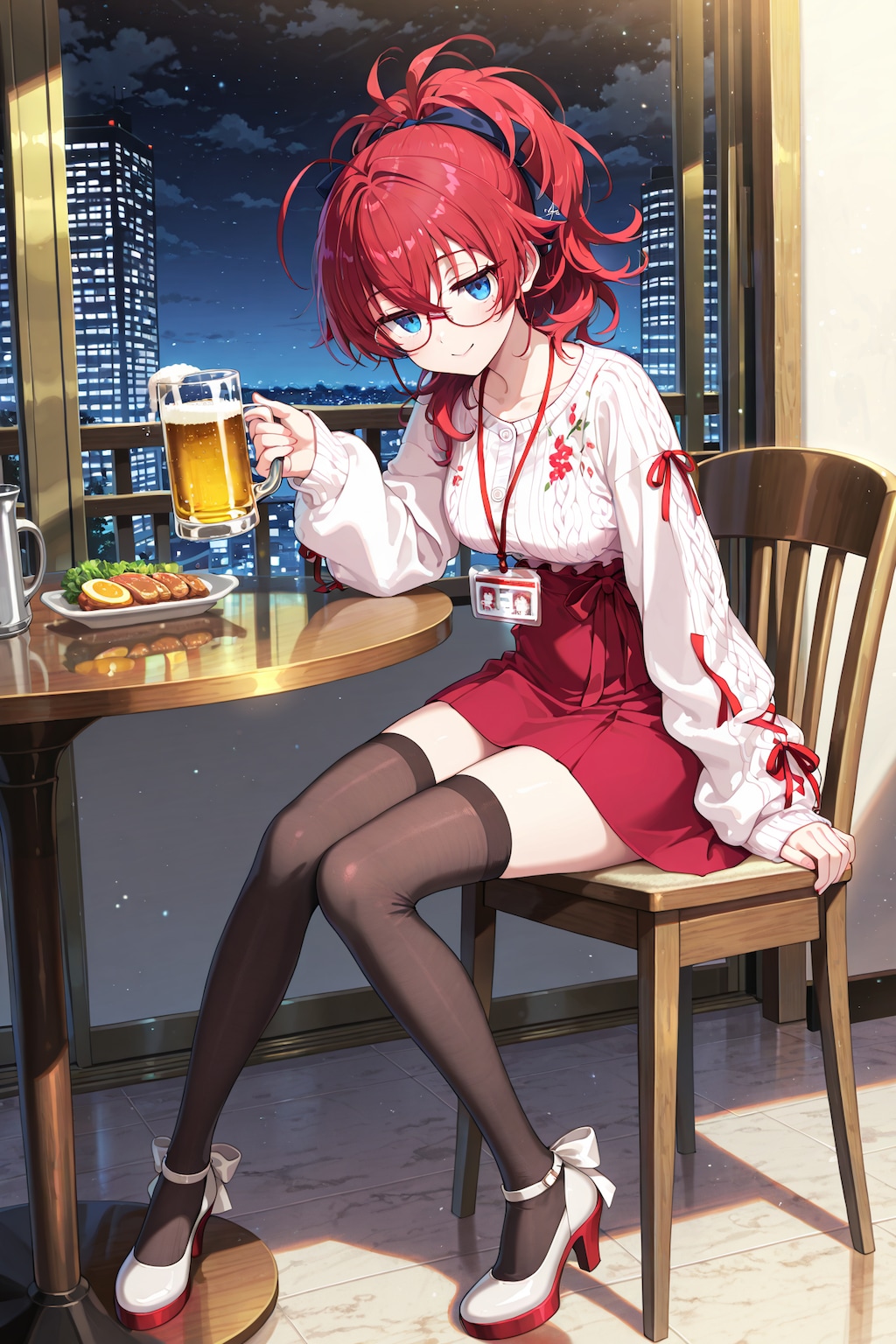 金曜日、春コーデのジト目先生の帰り道。