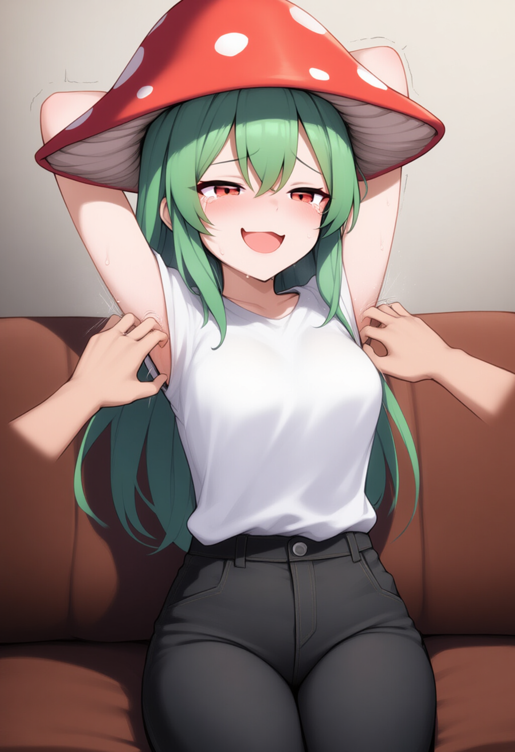 ひゃあっ？！キノコの話、面白いから！だからせめて…せめて話が終わるまで我慢してぇ〜っ！