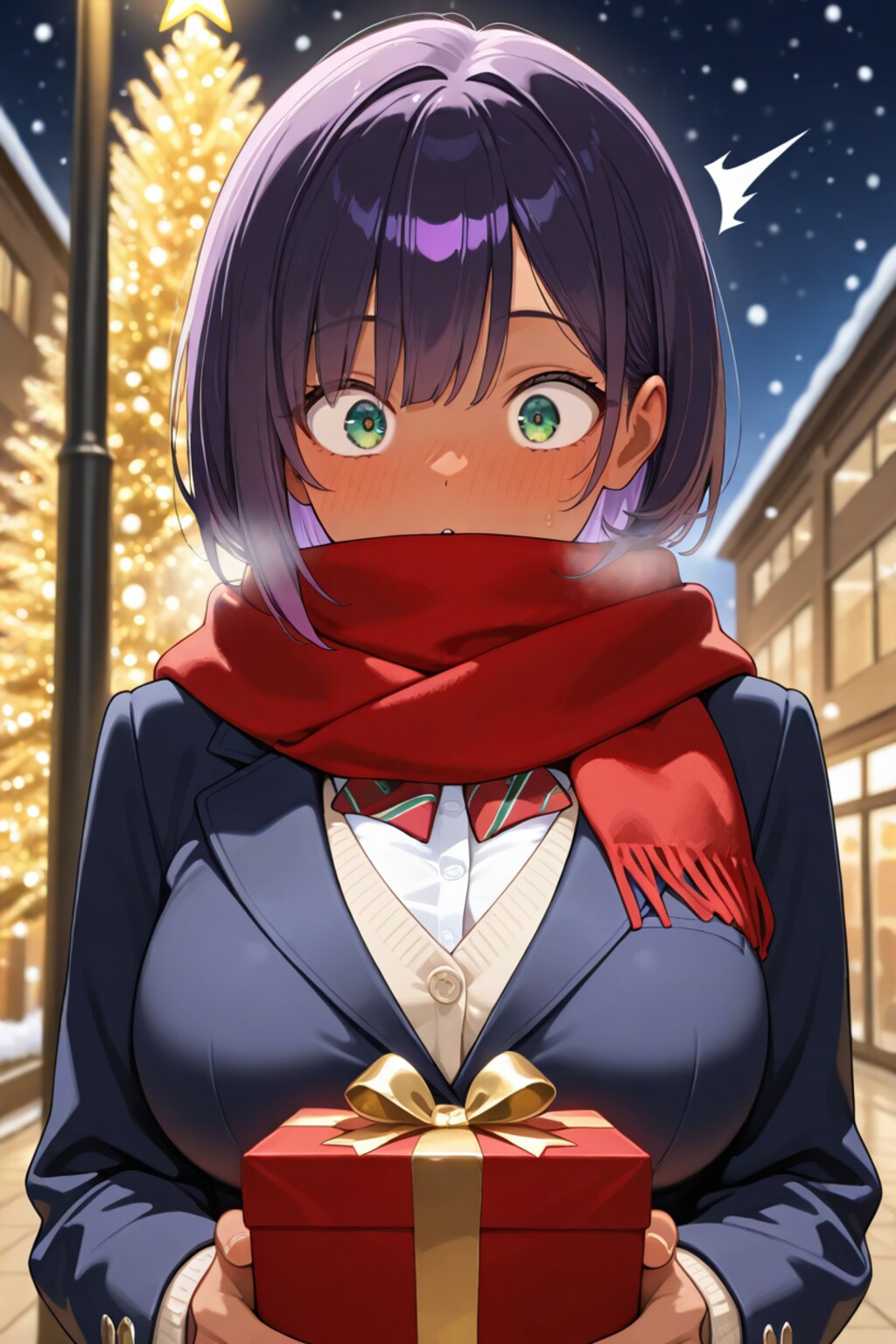 379 クリスマスプレゼントをもらった日焼けっ子
