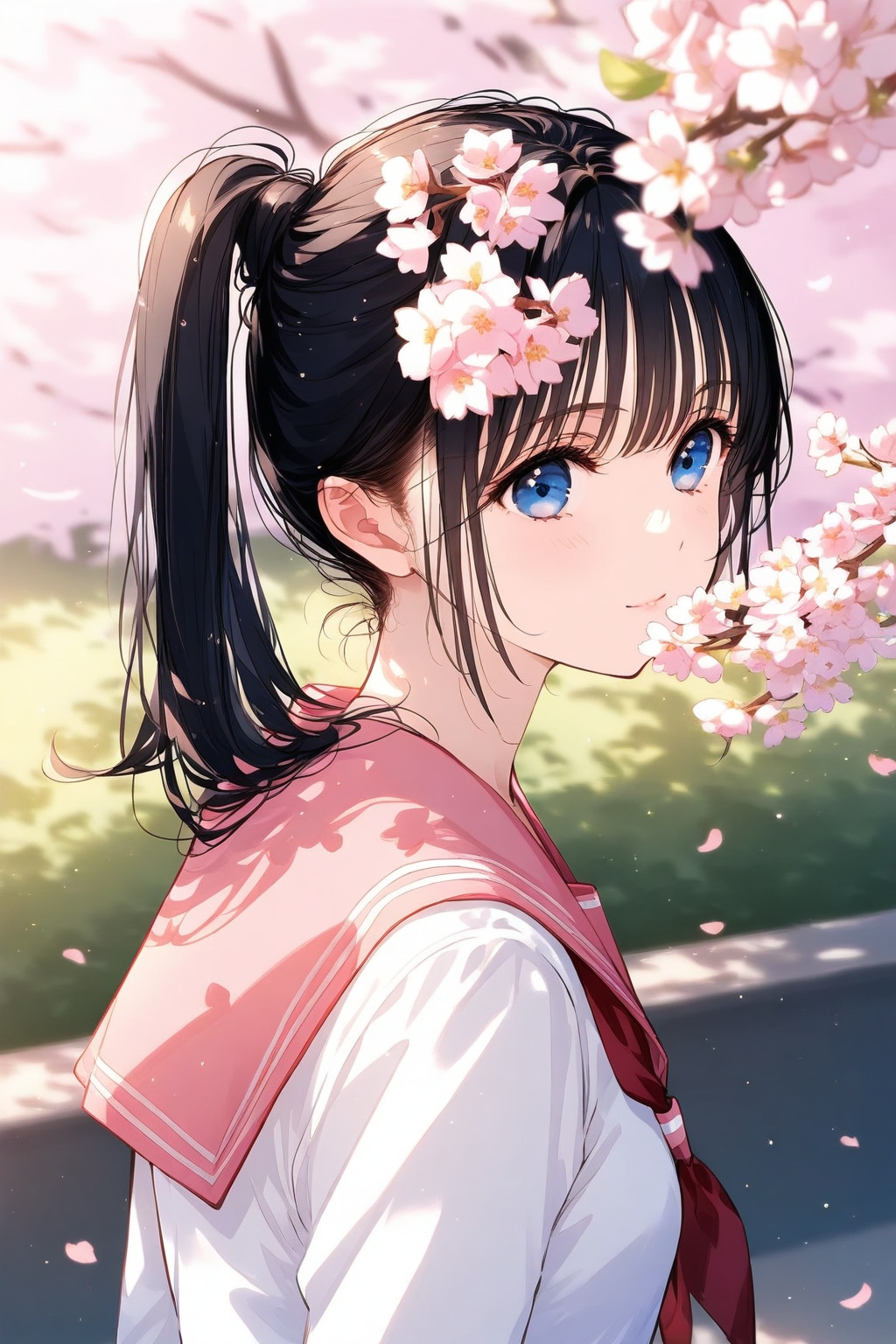 桜とセーラー服