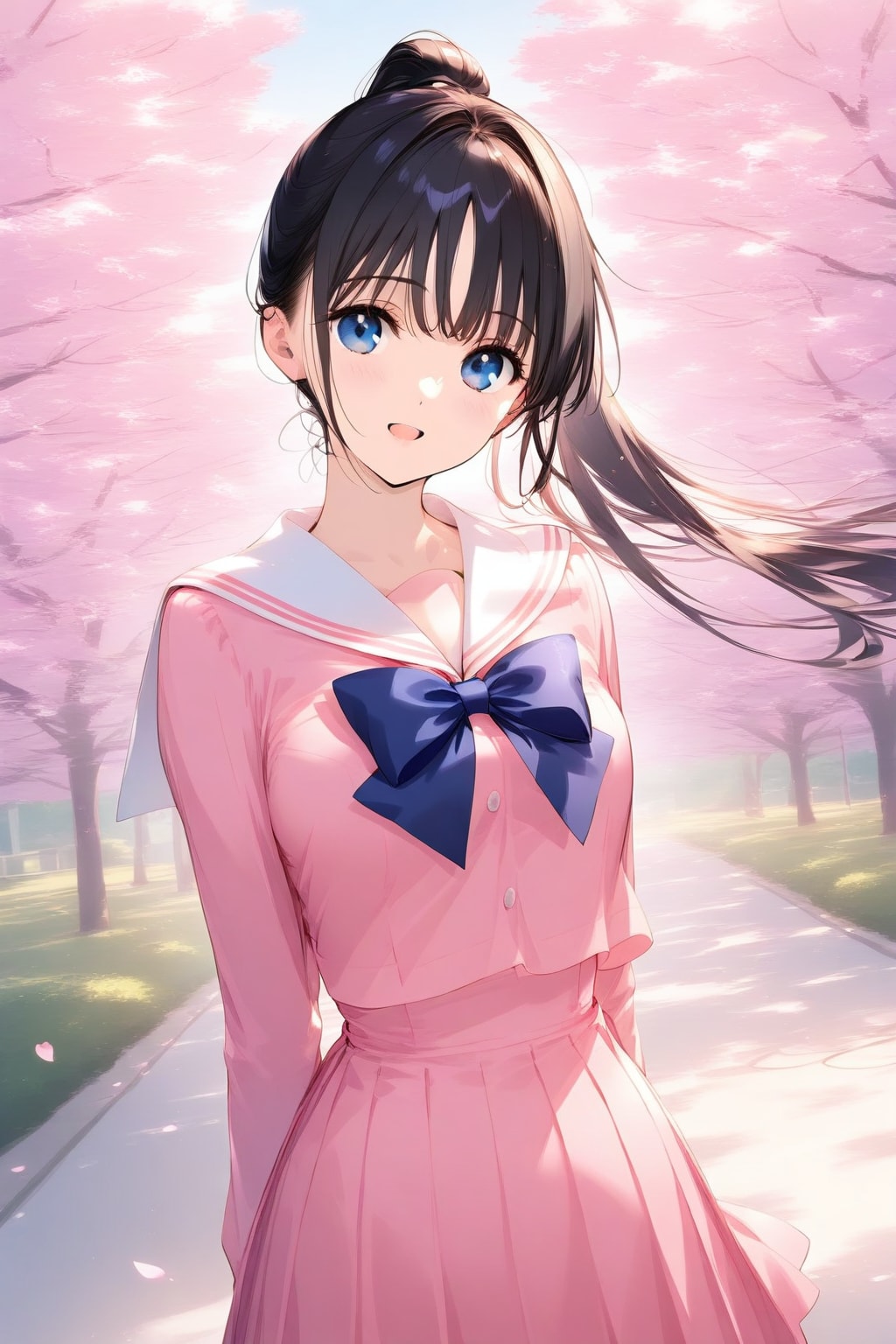 桜とセーラー服