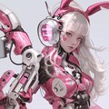 pink bunny cosmic android girl 3枚目