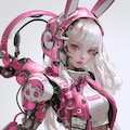 pink bunny cosmic android girl 2枚目