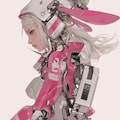 pink bunny cosmic android girl 6枚目