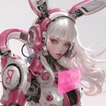 pink bunny cosmic android girl 4枚目