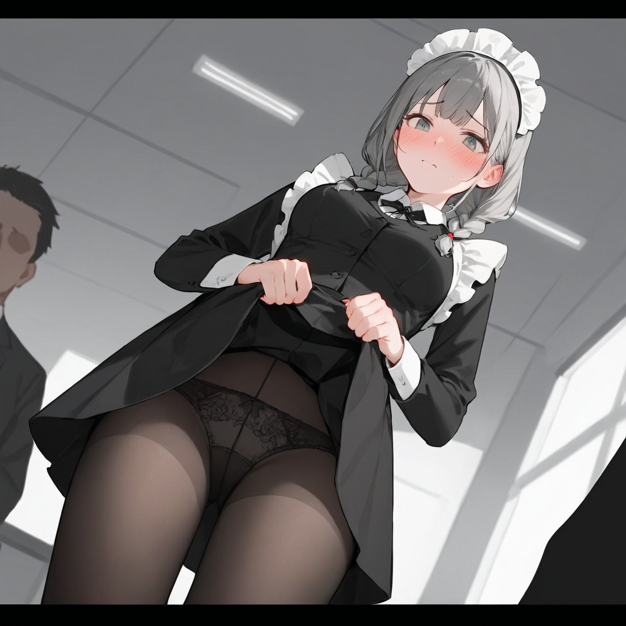 パンツを見せてくれるメイドさん