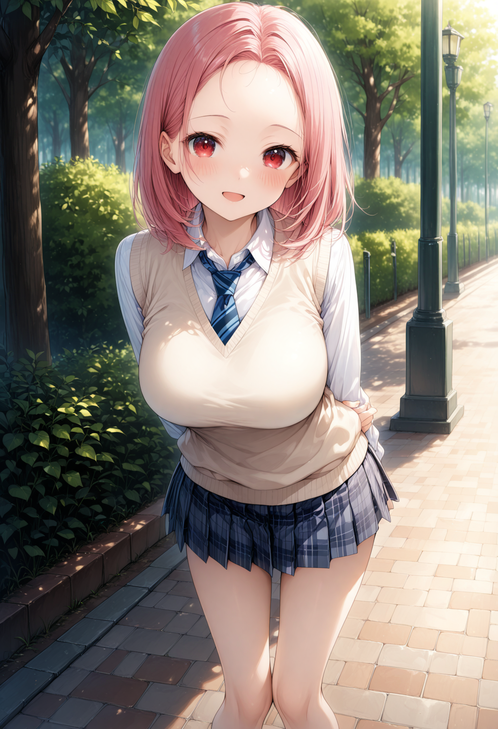 ピンク髪 JK制服