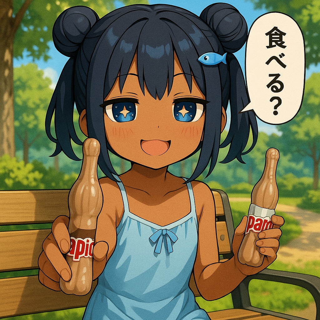 パピコを食べるこなつちゃん