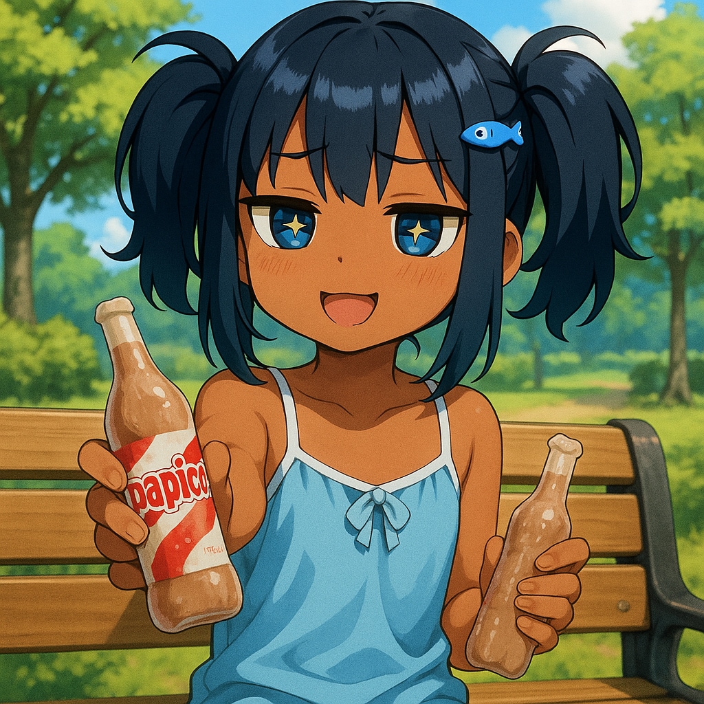 パピコを食べるこなつちゃん