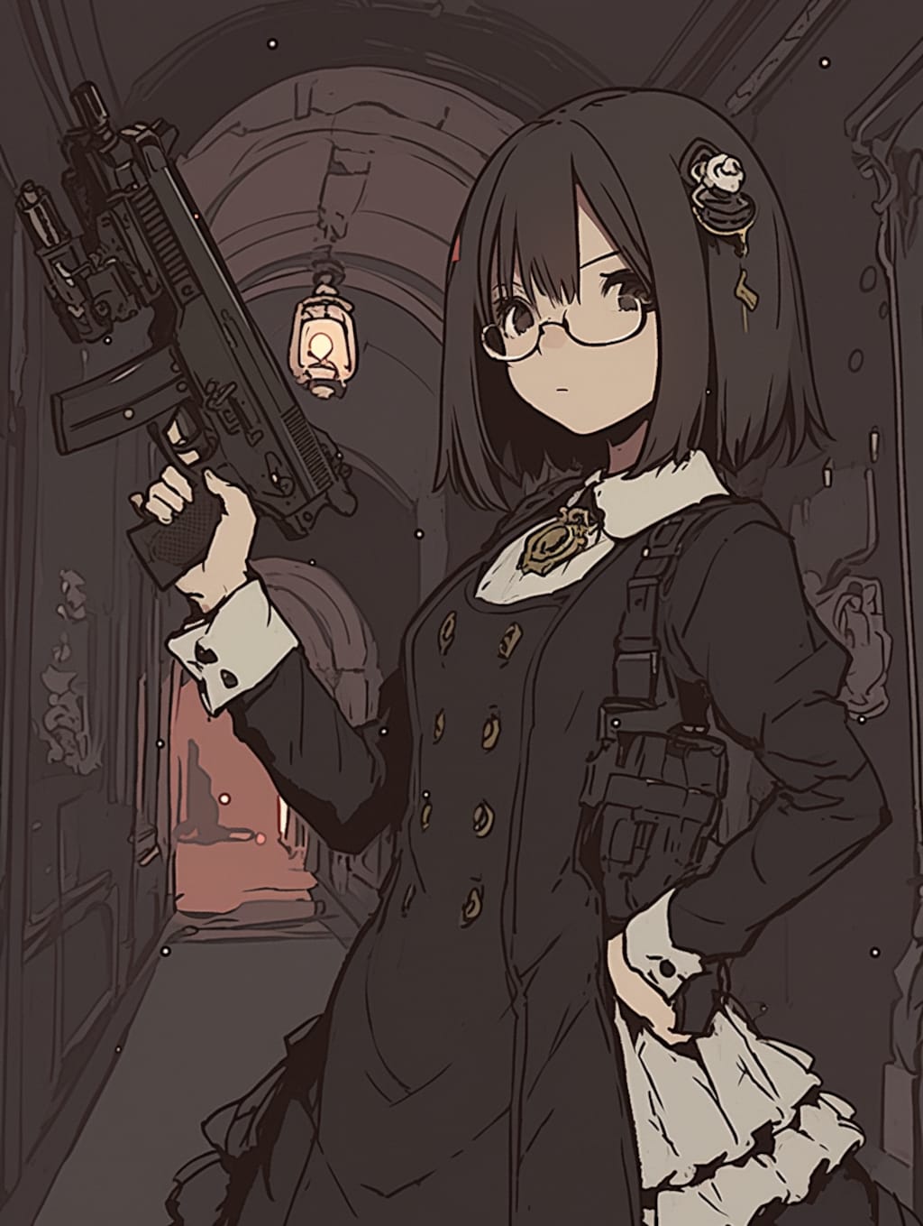 黒ドレス×武装