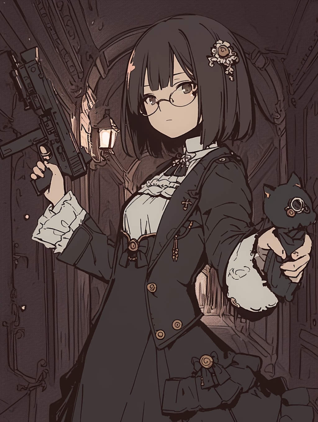 黒ドレス×武装