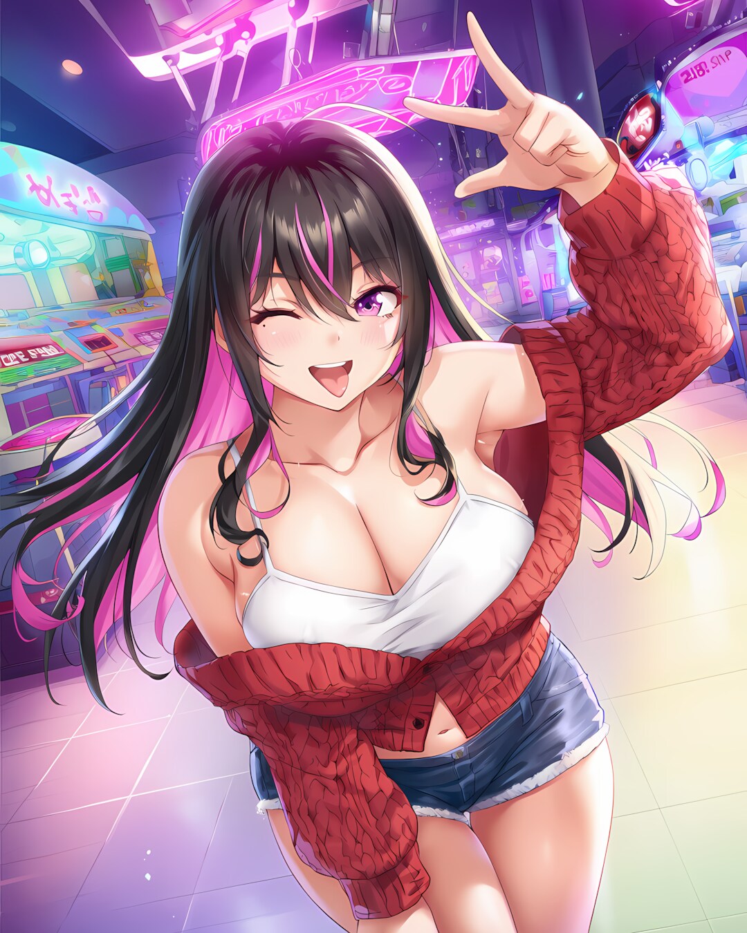 👾連休最終日もフルスロットル！❤️ハート柄でゲーセン遊び✨