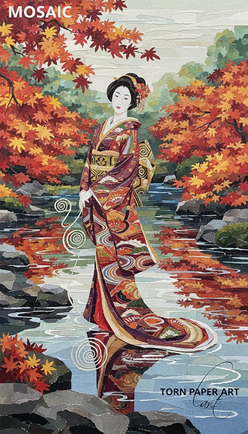 Geminiでちぎり絵（モザイク画）