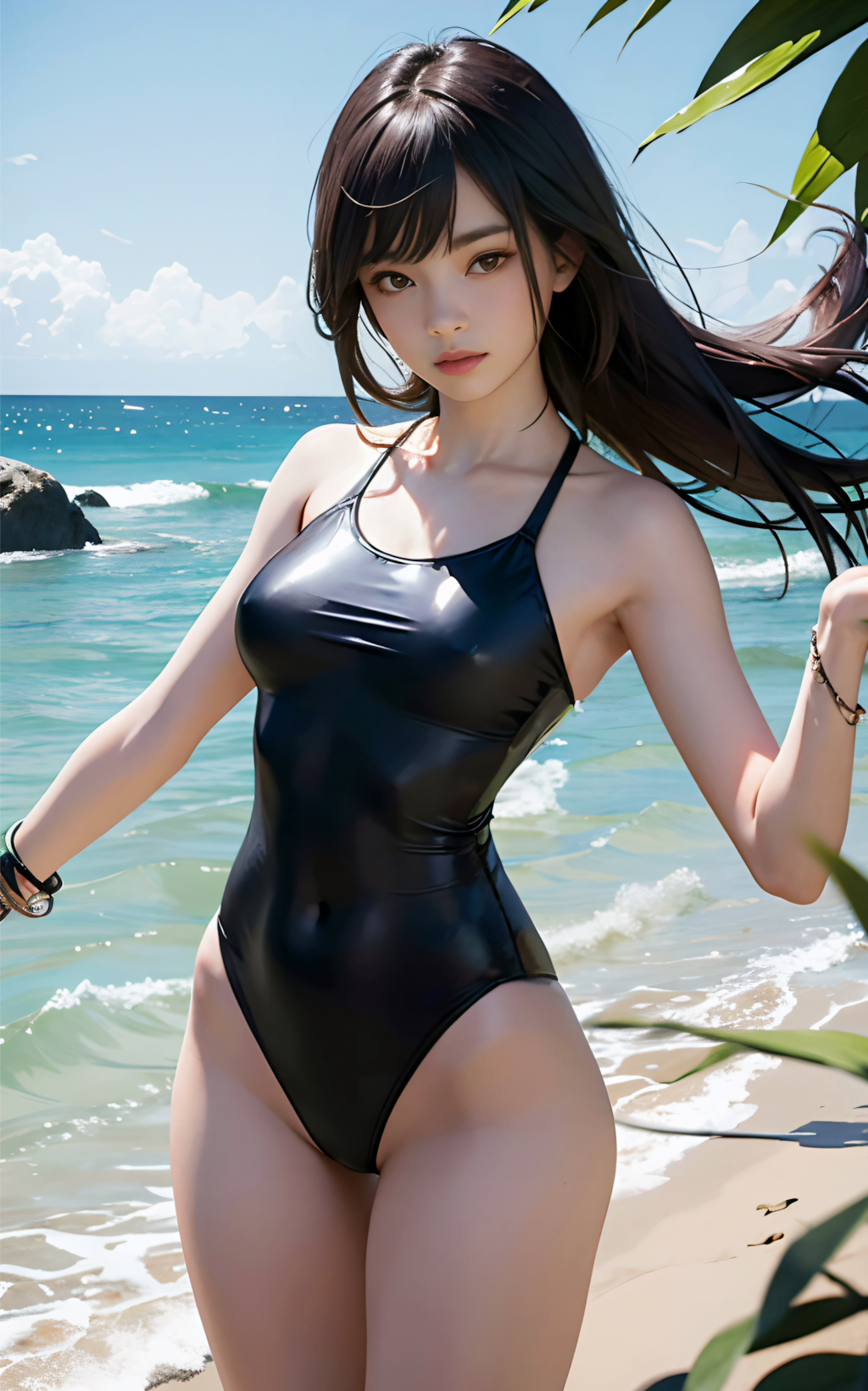 波打ち際と黒