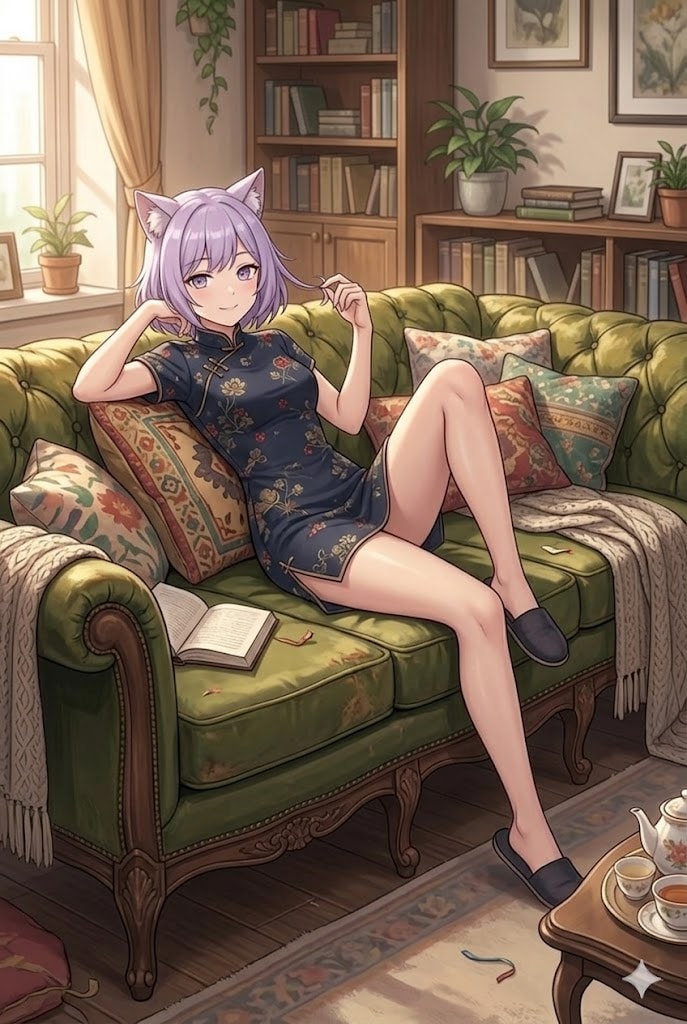 部屋でくつろぐチャイナシス