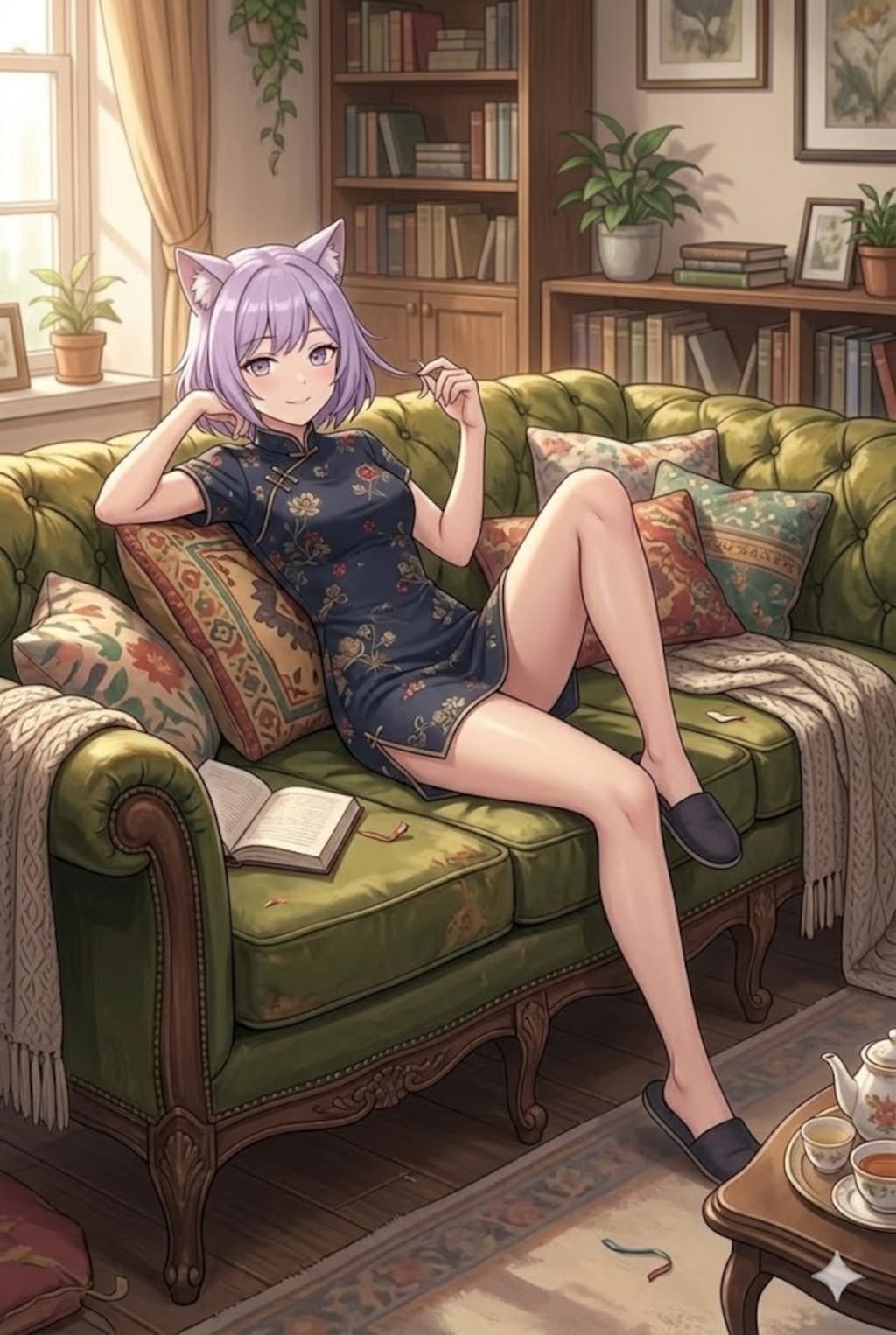 部屋でくつろぐチャイナシス