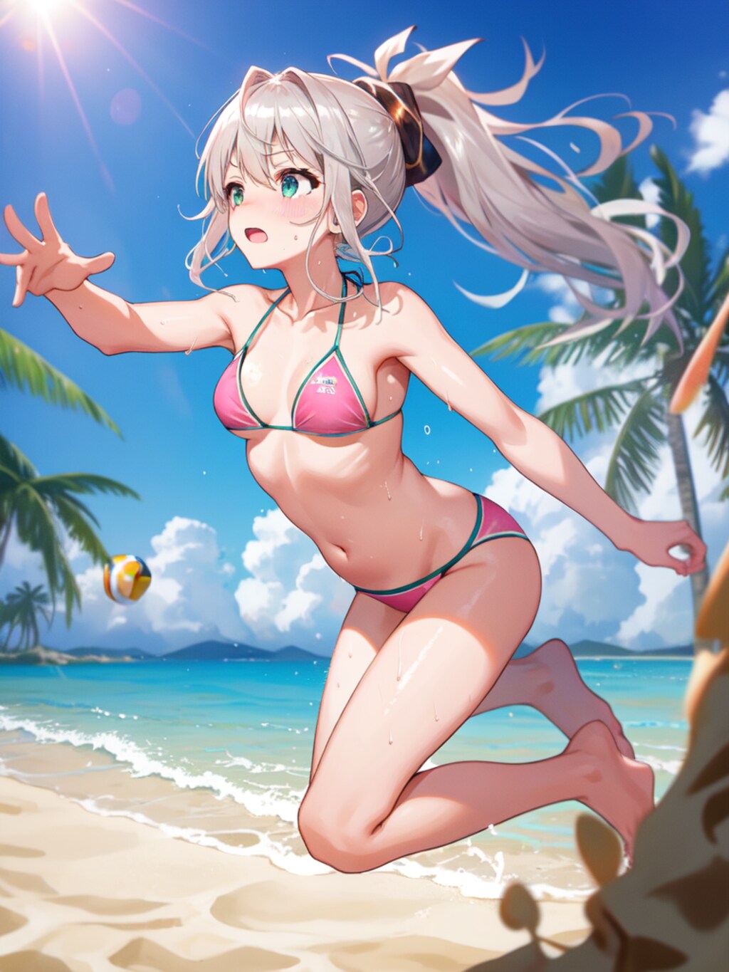 ビーチバレーに挑戦。