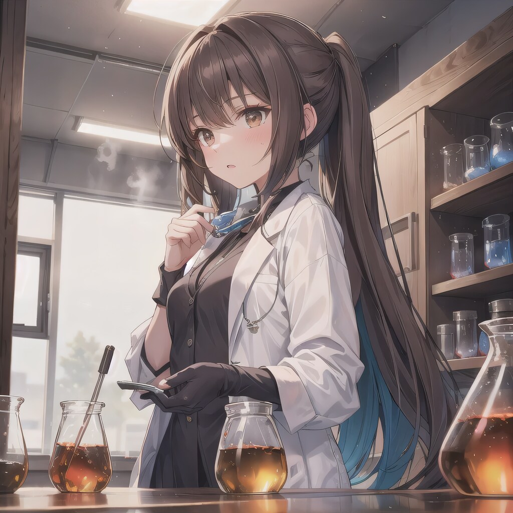 茶髪ポニテで白衣の少女２