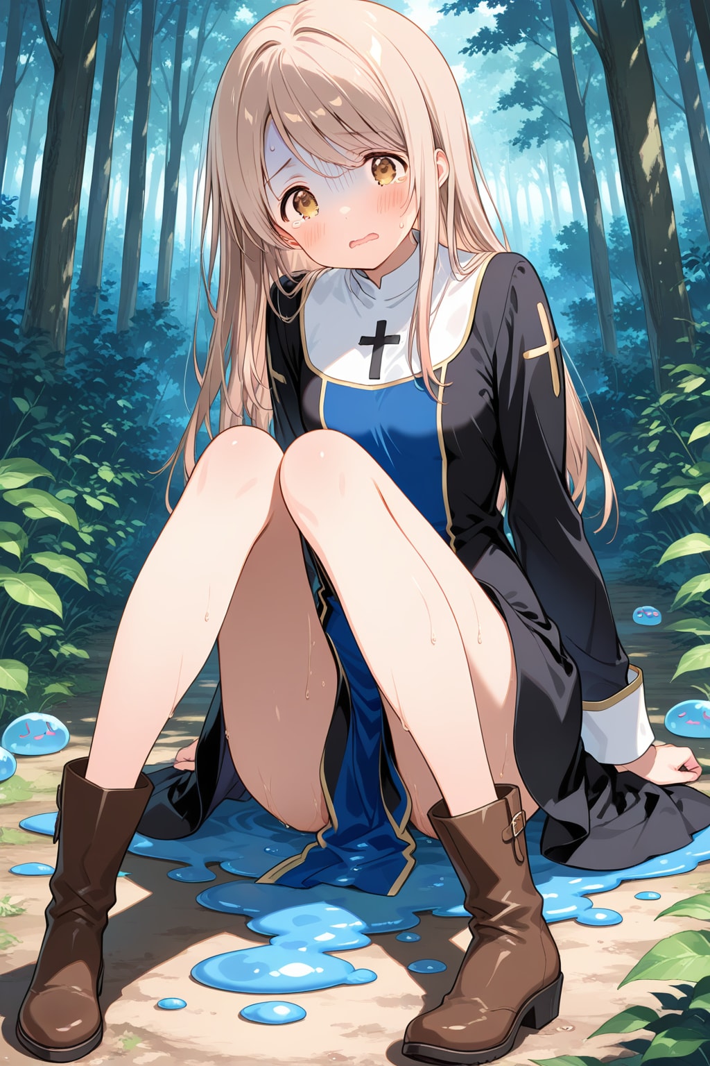 『ス、スライム踏んじゃいました……』神官ちゃん