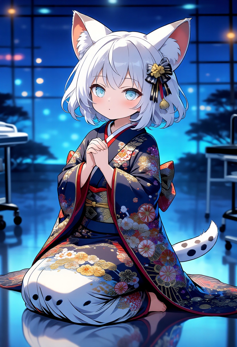 着物姿の雪豹娘