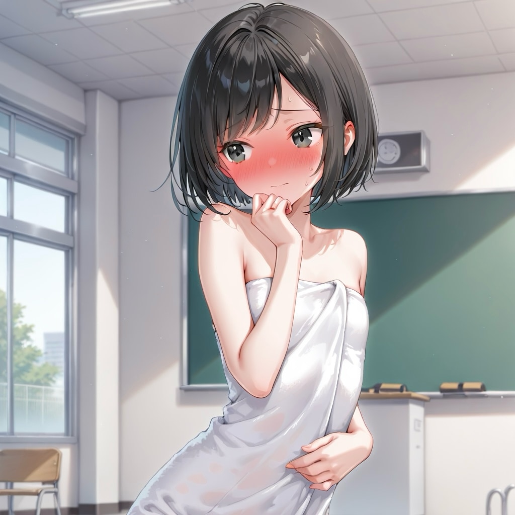 教室でお着替え