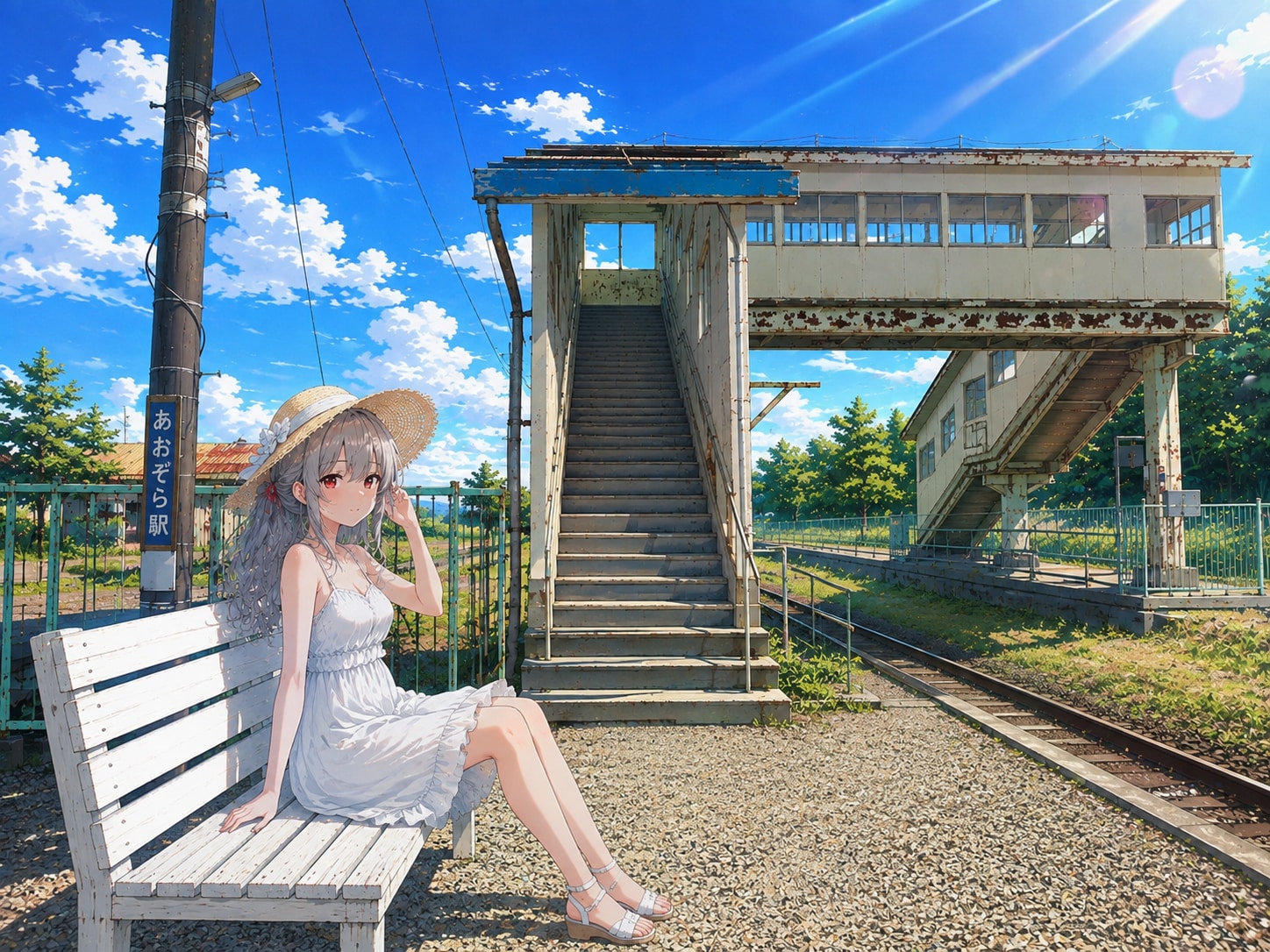 駅のホームで