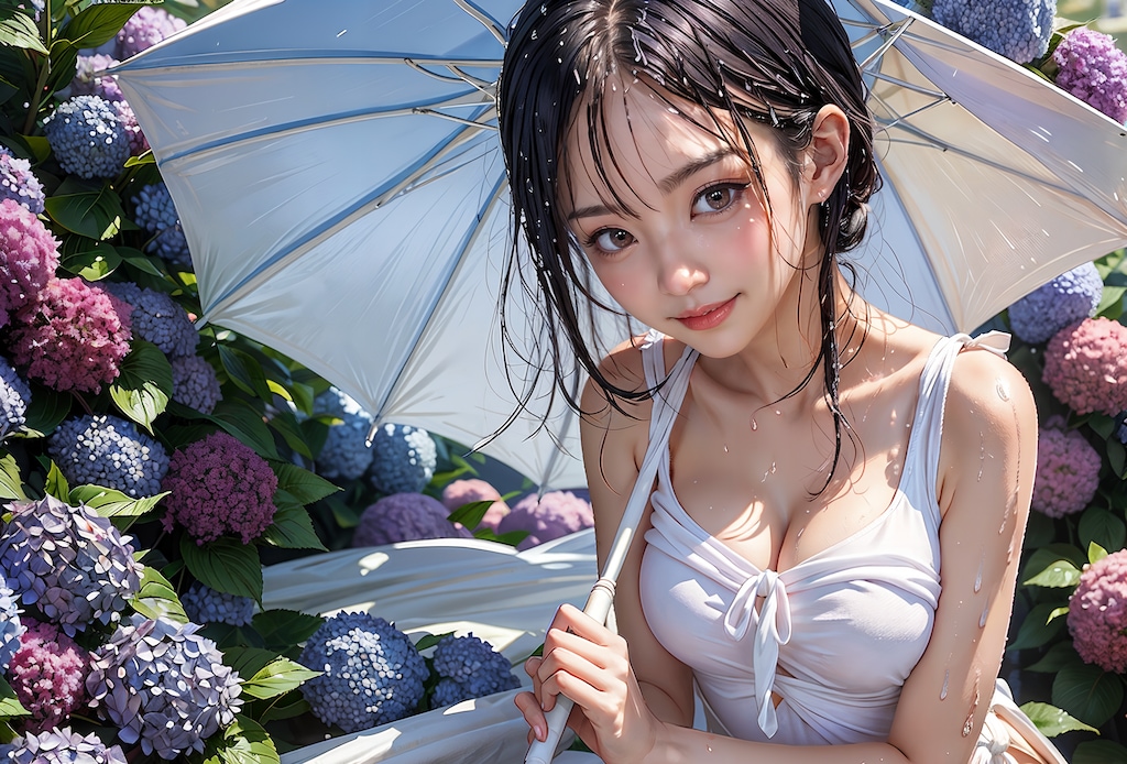 ☔雨に濡れる紫陽花通り☔