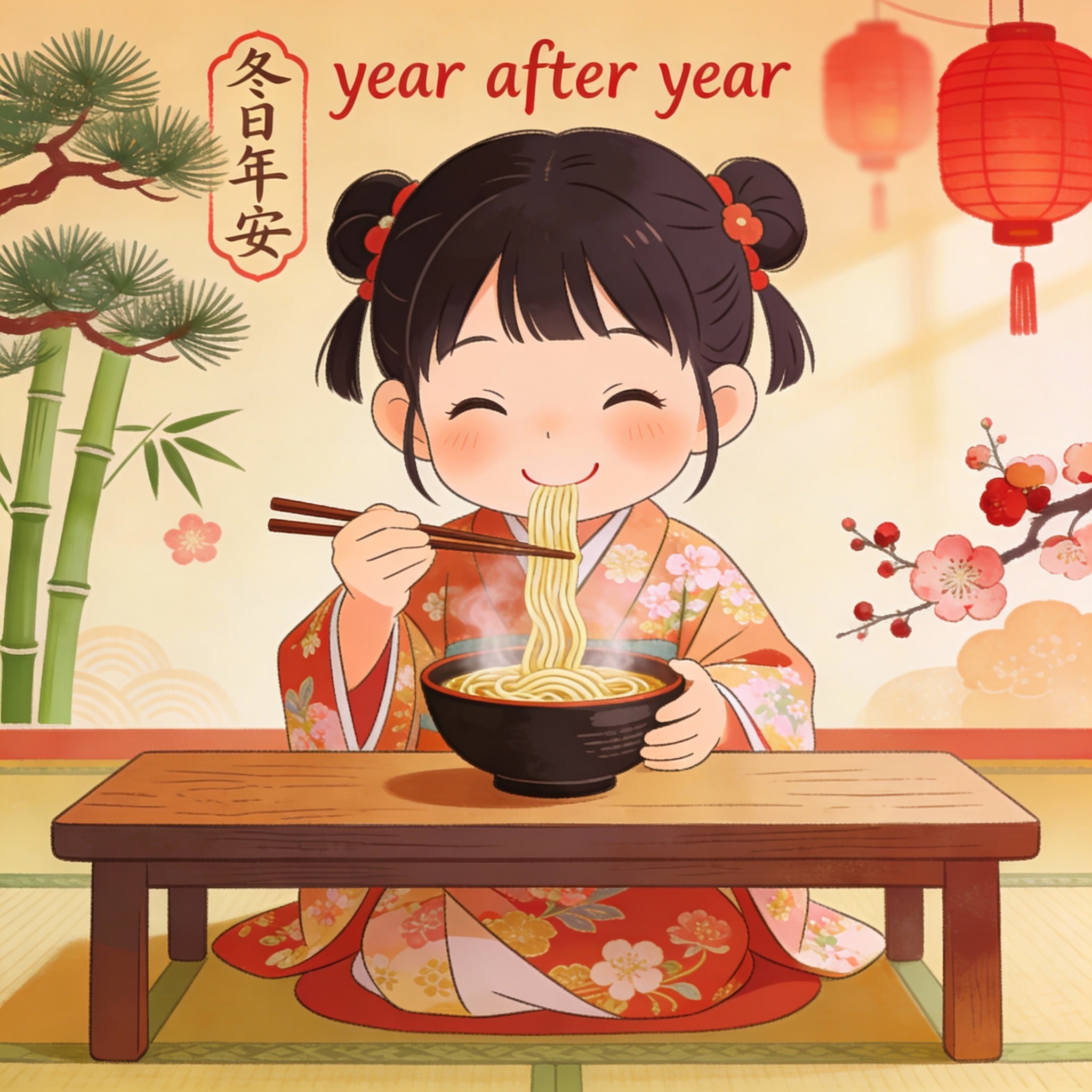 年明けうどん、あけおめ〜❤️ | の人気AIイラスト・グラビア