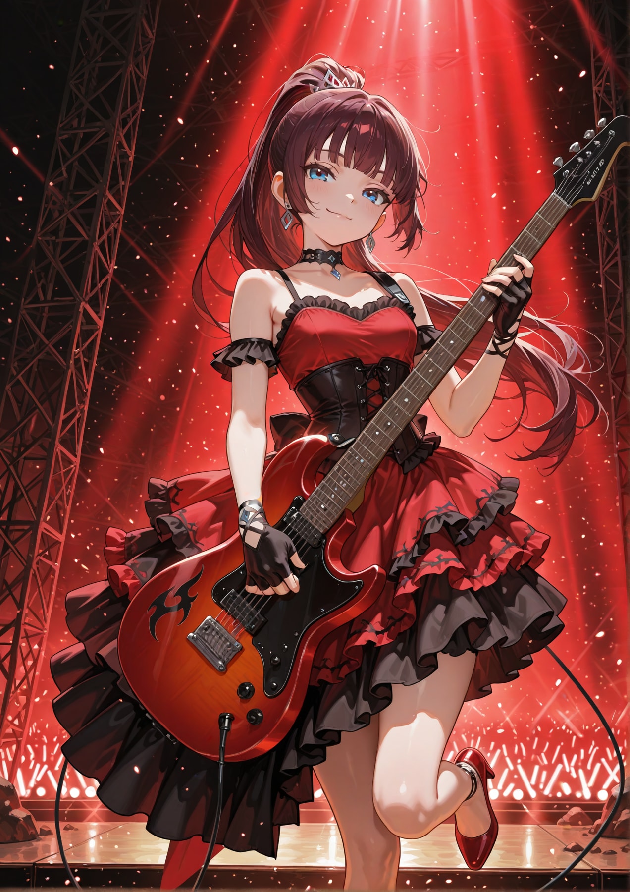 紅いステージドレス | の人気AIイラスト・グラビア
