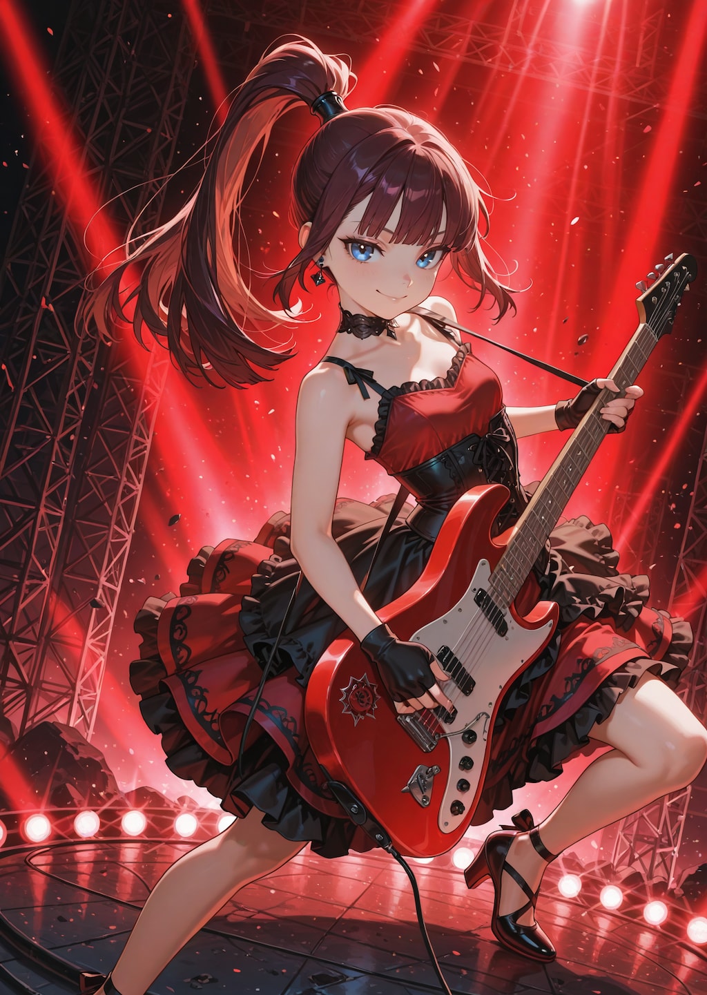 紅いステージドレス