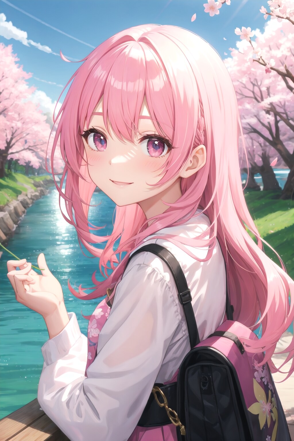 川べりの桜