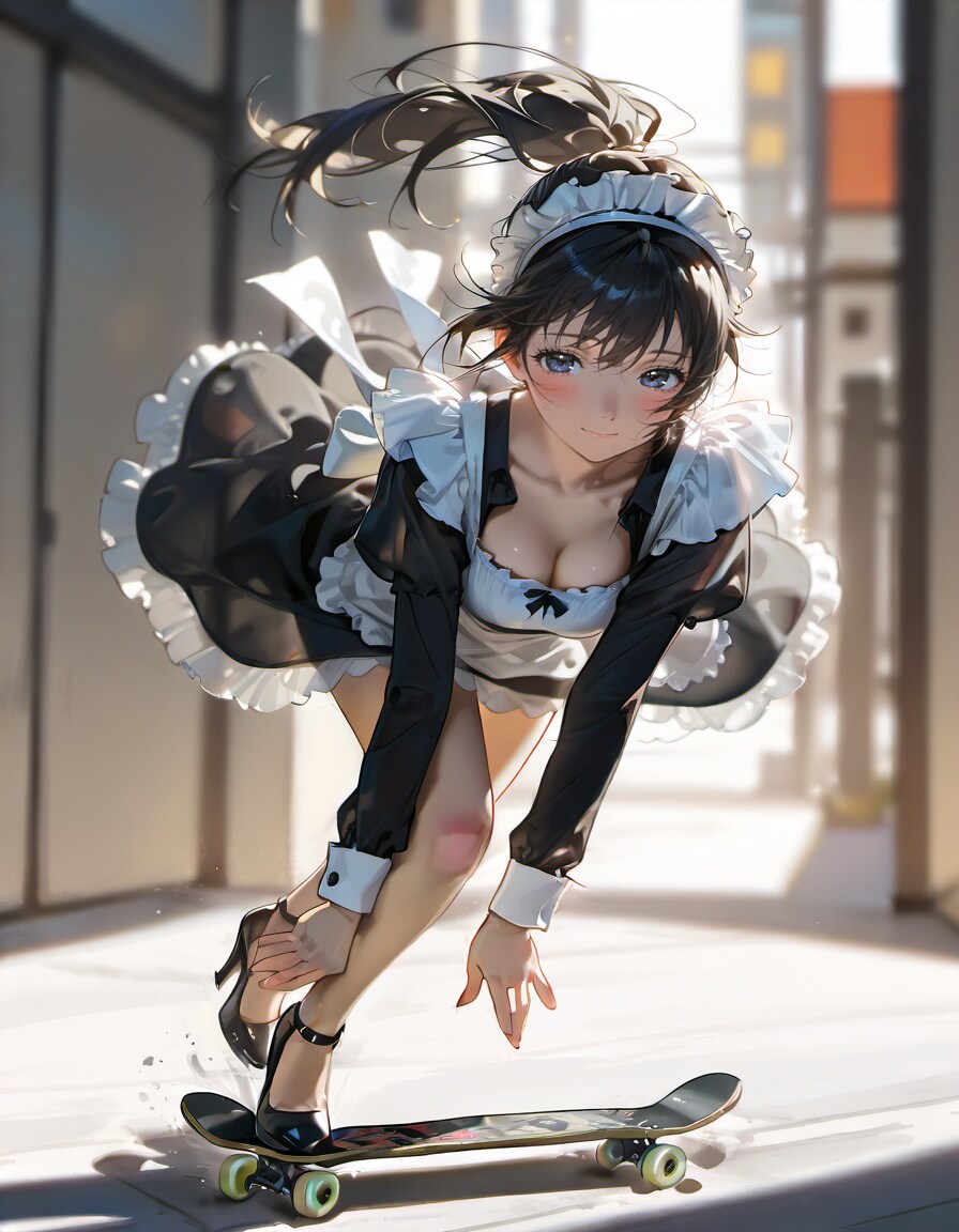 メイドさんのスケボー