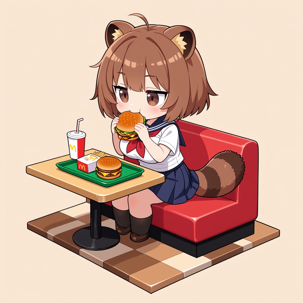 ちびタヌキ【7月20日は🍔の日】