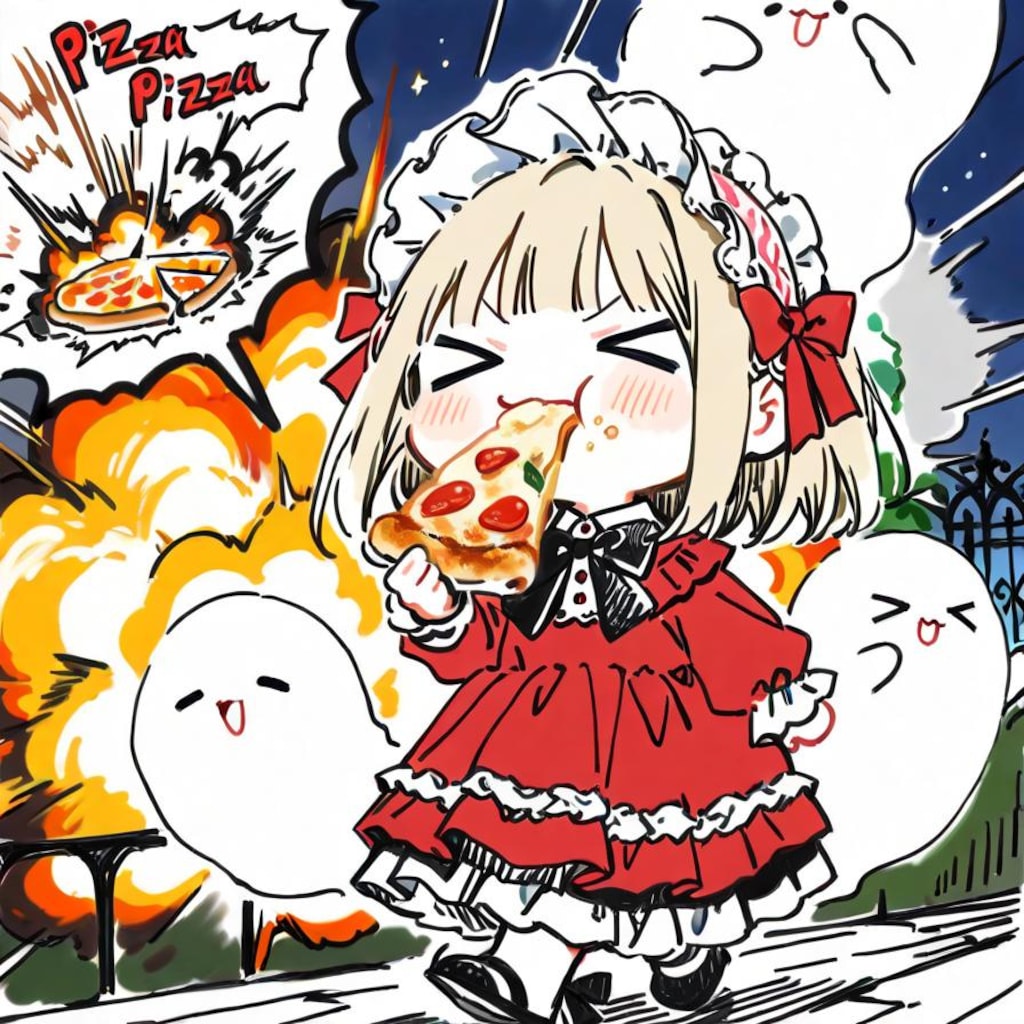 🍕(>ω< )👻おニューのドレスでおピッ散歩やでぇ！✨✨