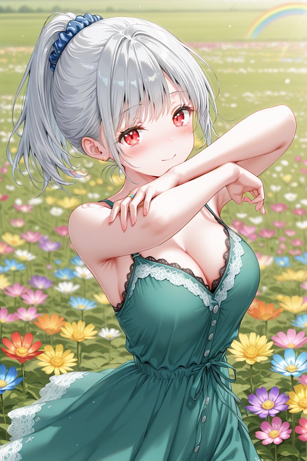 お花畑と雛菊ちゃん