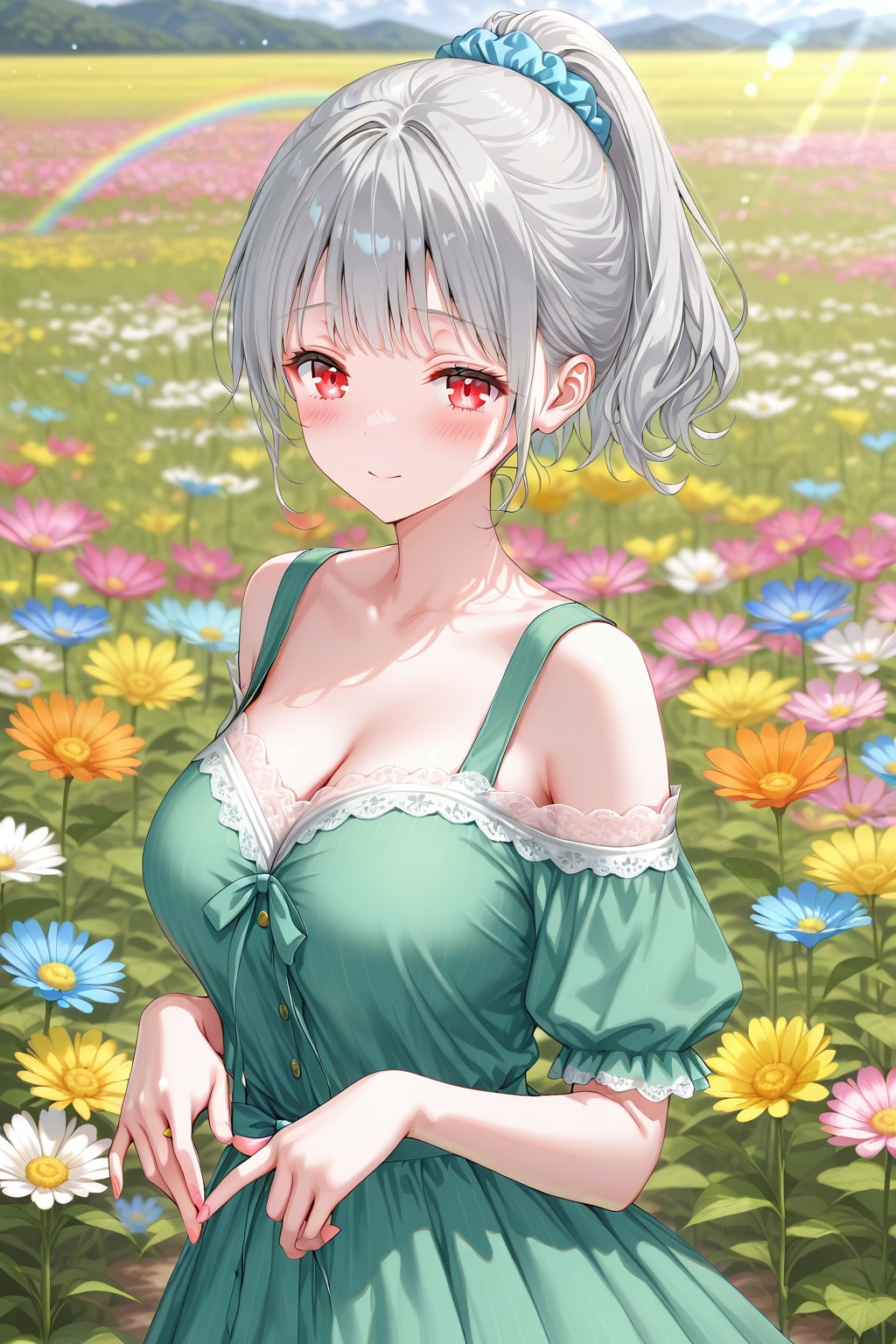 お花畑と雛菊ちゃん