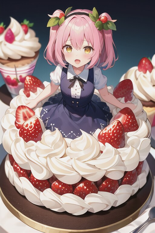 イチゴケーキの上のハルネ？