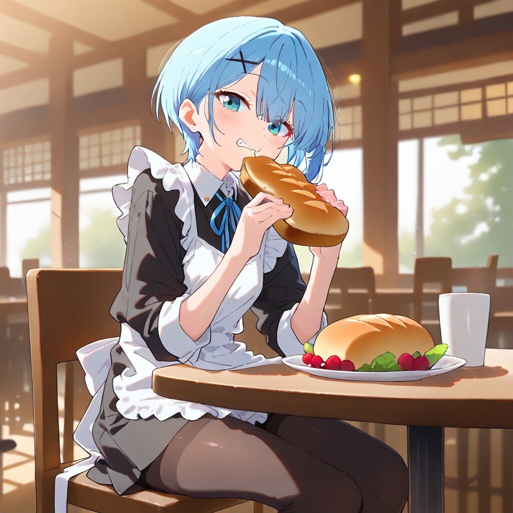 朝食を済ませる店員