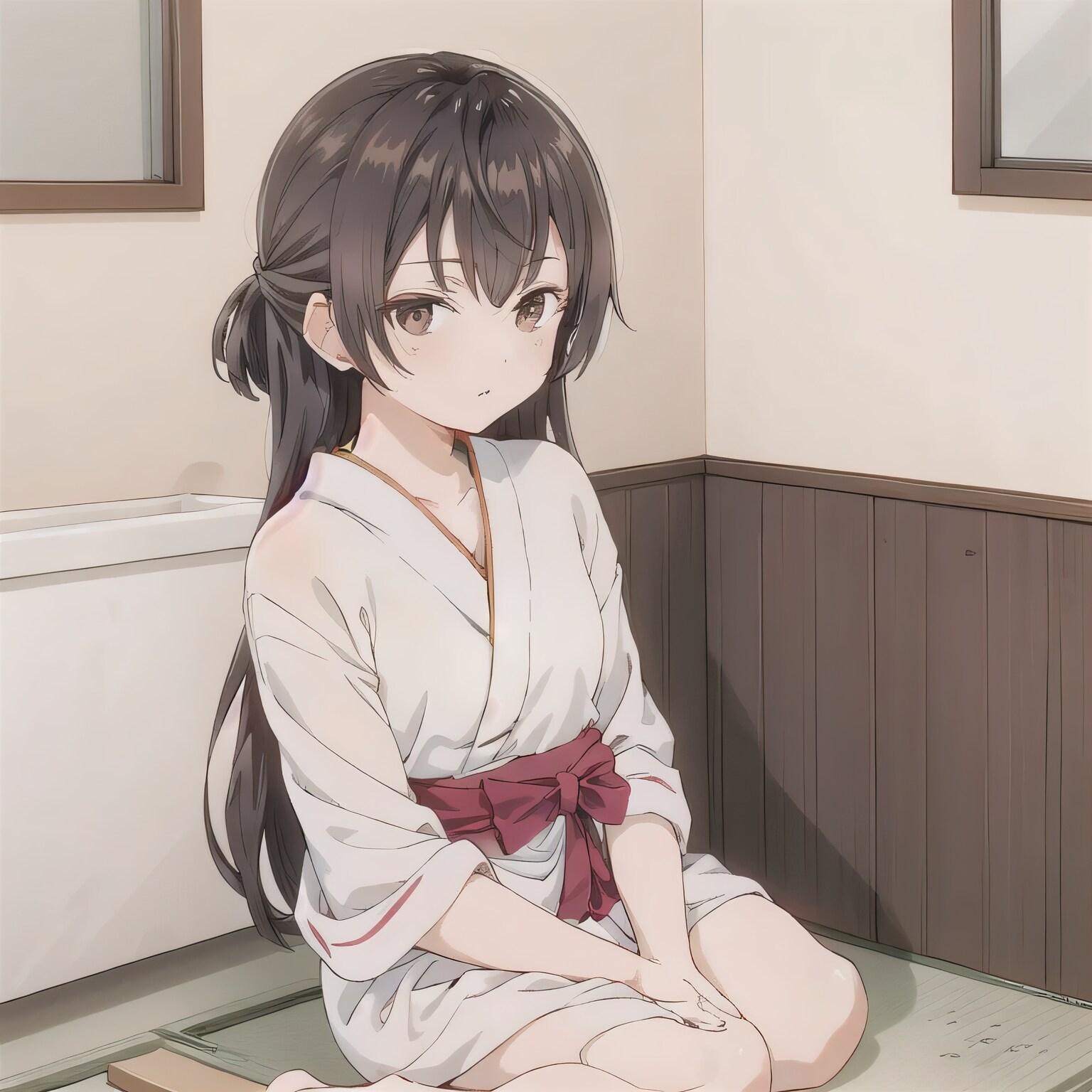 黒髪ロングでお風呂の少女１１ | の人気AIイラスト・グラビア