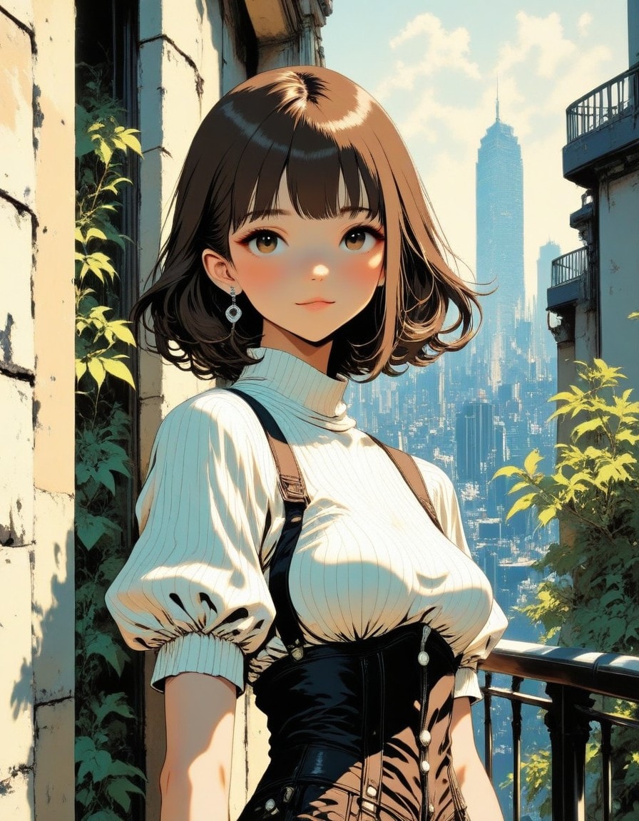 ベランダで | の人気AIイラスト・グラビア