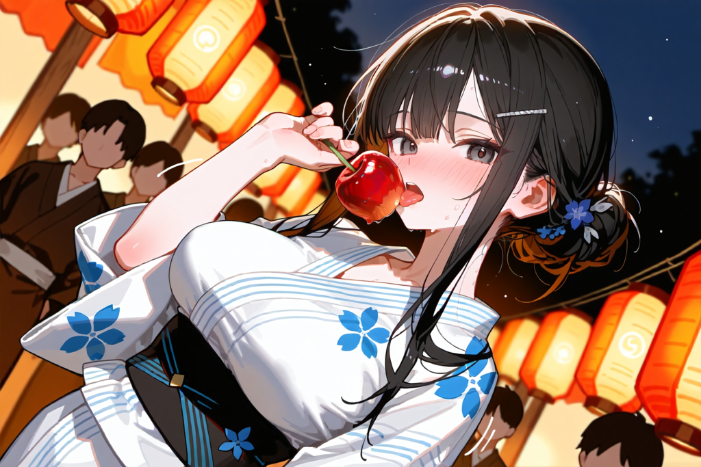 夏祭りとりんご飴